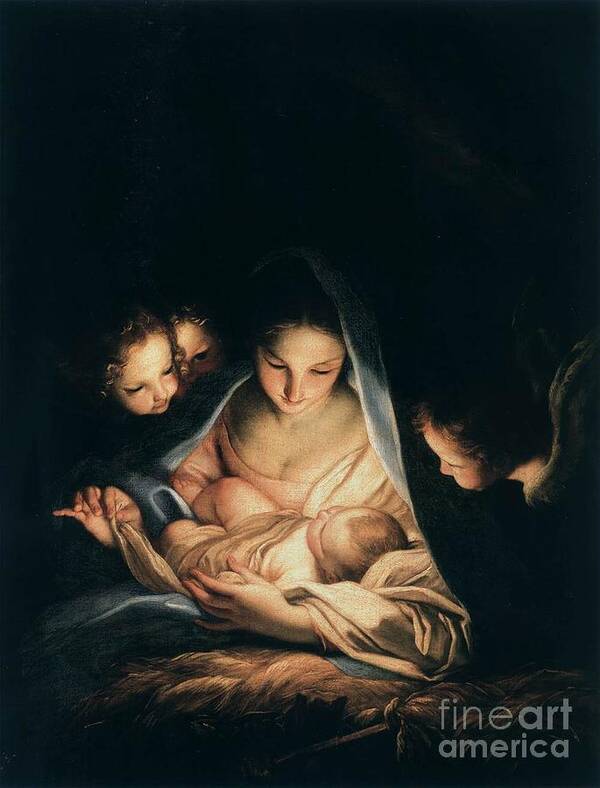 The Holy Night By Carlo Maratta 2 Poster featuring the painting The Holy Night by MotionAge Designs