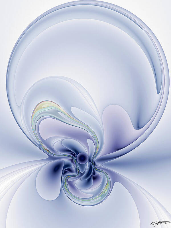 Abstract Poster featuring the digital art The Liquidity of Thought by Casey Kotas