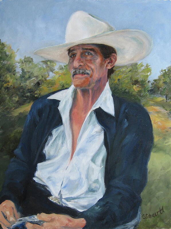 Portrait Poster featuring the painting The Man from the Valley by Connie Schaertl