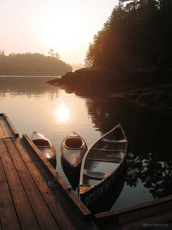 Canoes Poster featuring the photograph The Morning Voyage Awaits by Garth Glazier