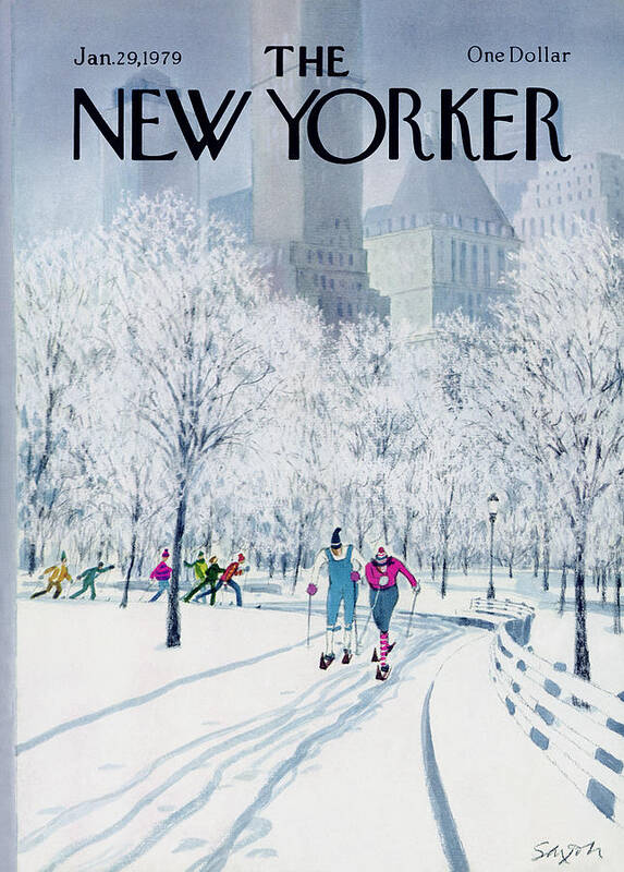 Sports Poster featuring the painting New Yorker January 29th, 1979 by Charles Saxon