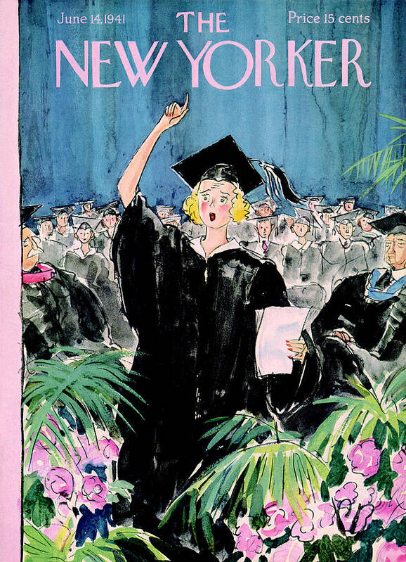 Graduation Poster featuring the painting New Yorker June 14, 1941 by Perry Barlow