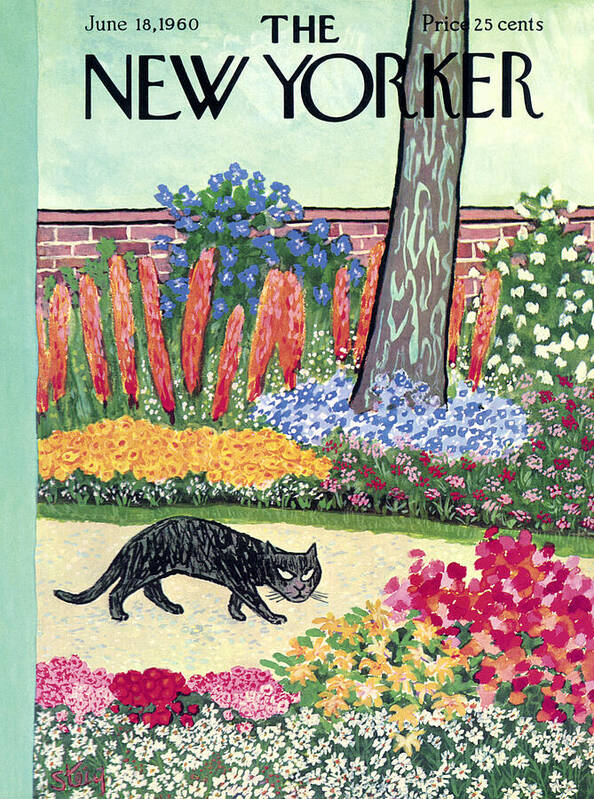 Animals Poster featuring the painting New Yorker Cover - June 18, 1960 by William Steig