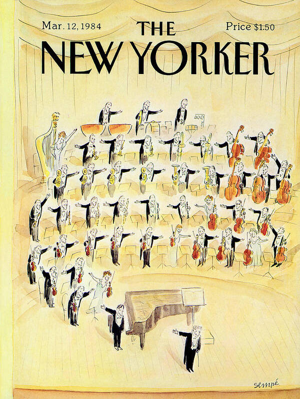 Triangle Poster featuring the photograph The New Yorker Cover - March 12th, 1984 by Jean-Jacques Sempe