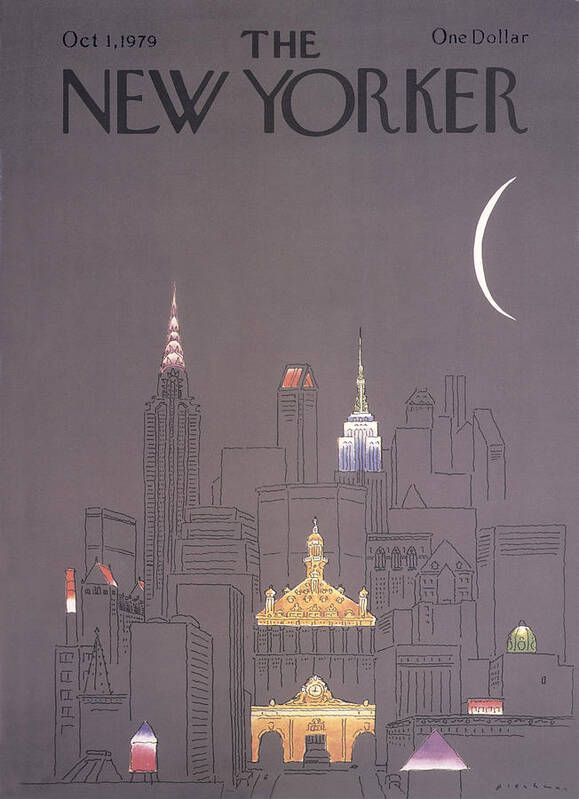 Urban Poster featuring the drawing New Yorker October 1st, 1979 by RO Blechman