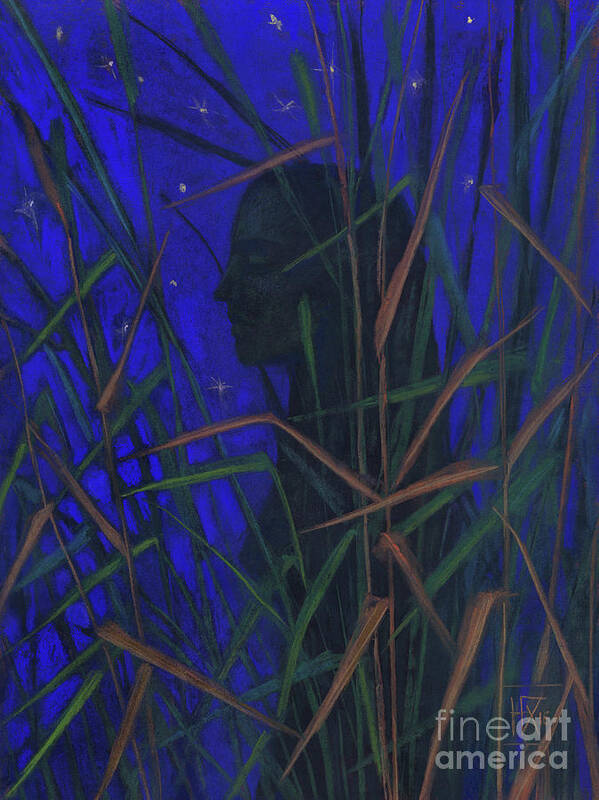 Night Poster featuring the painting The Night by Julia Khoroshikh