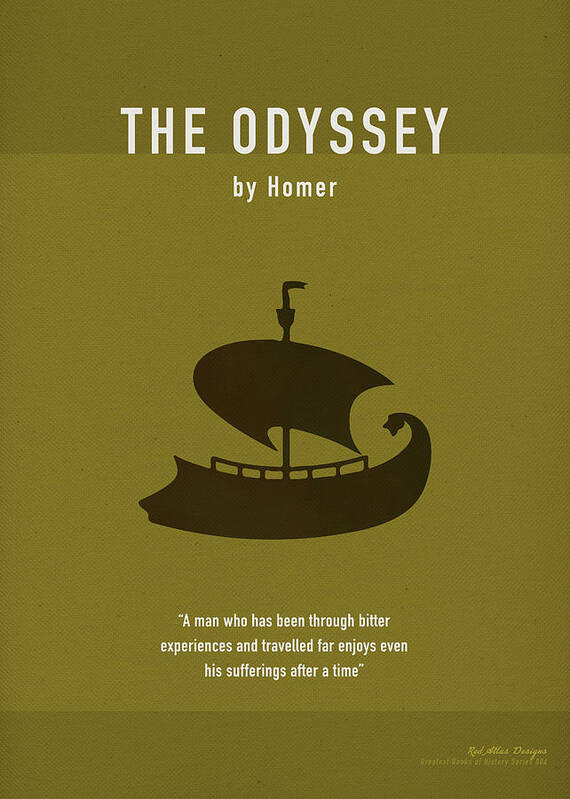 The Odyssey Poster featuring the mixed media The Odyssey Greatest Books Ever Series 006 by Design Turnpike