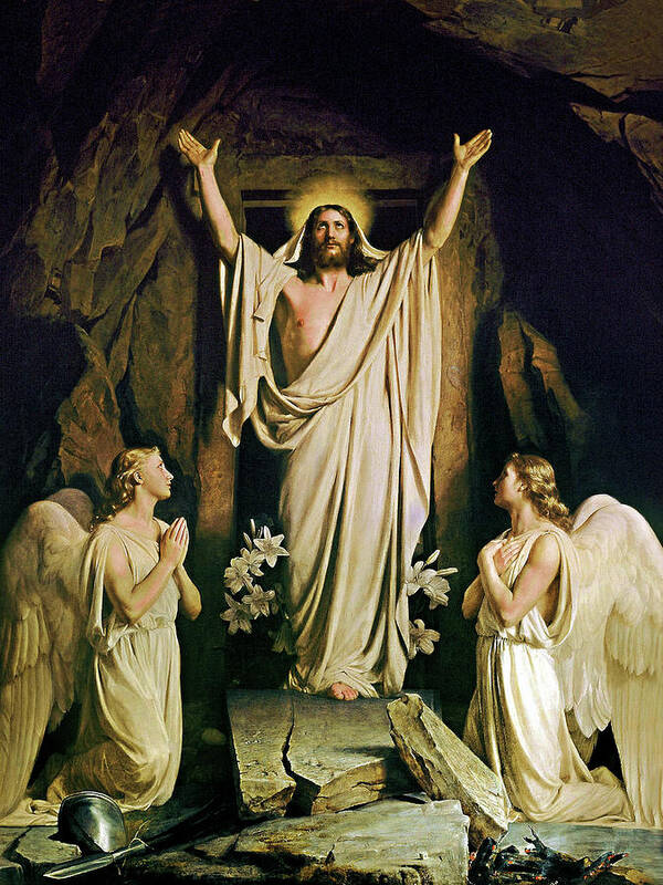 Resurrection Carl Heinrich Bloch Denmark Chapel Christian Bible Gospels Frederiksborg Palace Jesus Poster featuring the painting The Resurrection by Troy Caperton