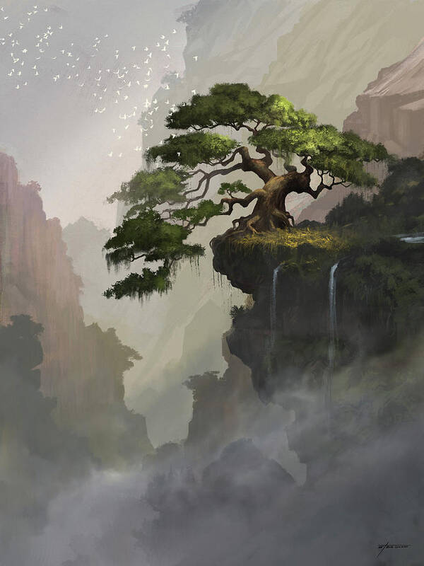 Asian Poster featuring the digital art The Tree by Steve Goad