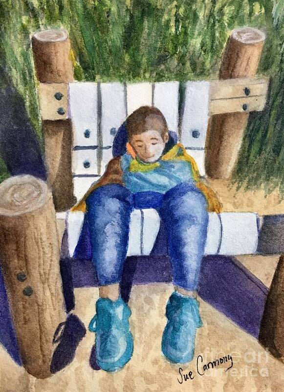 Boy Poster featuring the painting Time to Rest by Sue Carmony