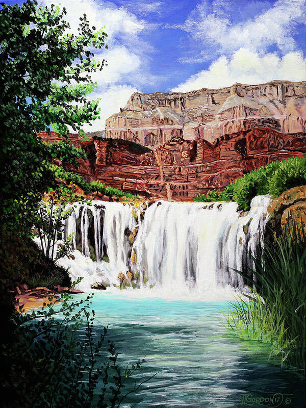 T L Poster featuring the painting Tranquility in the Canyon by Timithy L Gordon