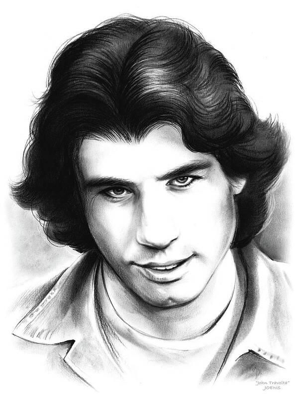 John Travolta Poster featuring the drawing Travolta by Greg Joens