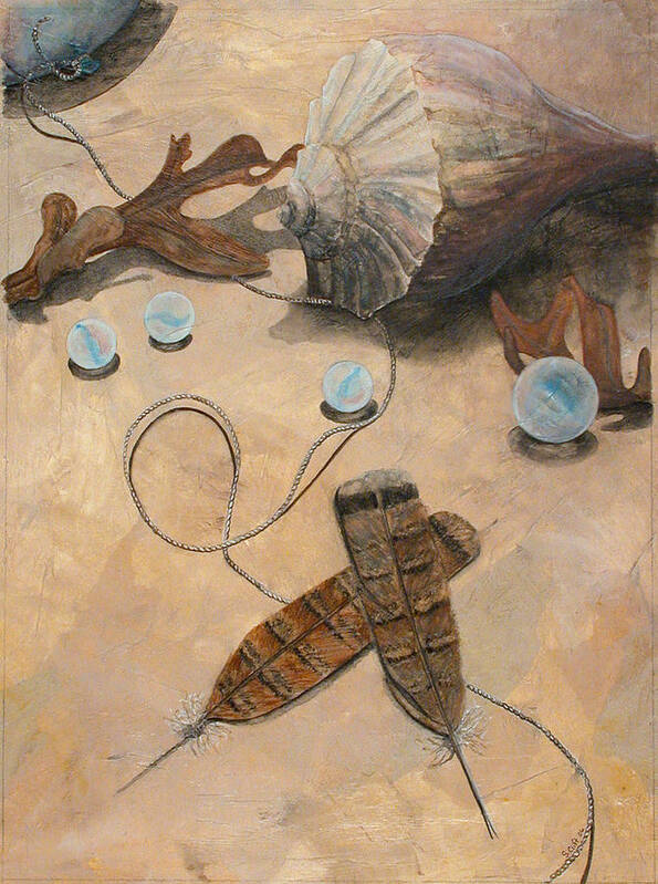 Seashell Poster featuring the painting Treasures by Sandy Clift