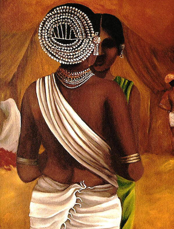 India Poster featuring the painting Tribal Girls by Arti Chauhan