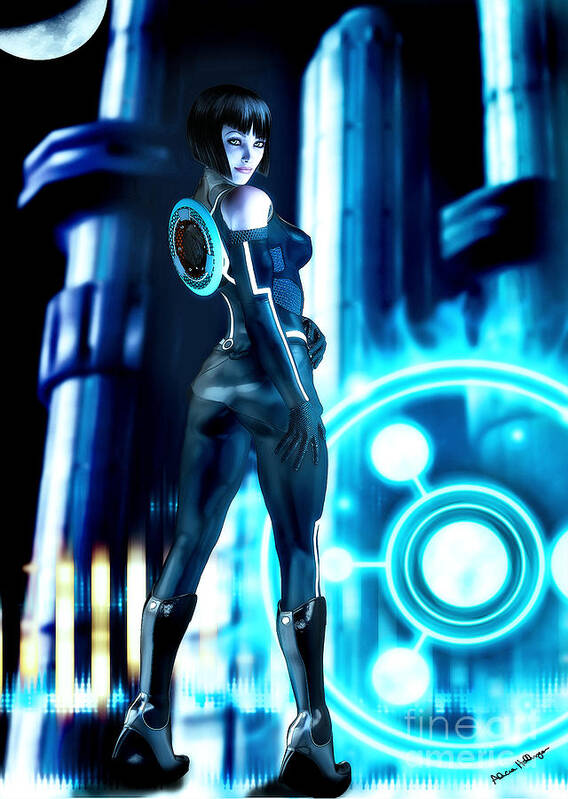 Tron Poster featuring the digital art Tron Quorra by Alicia Hollinger