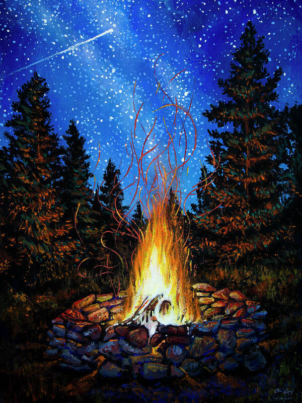 Camping Poster featuring the painting True Luxury by Aaron Spong