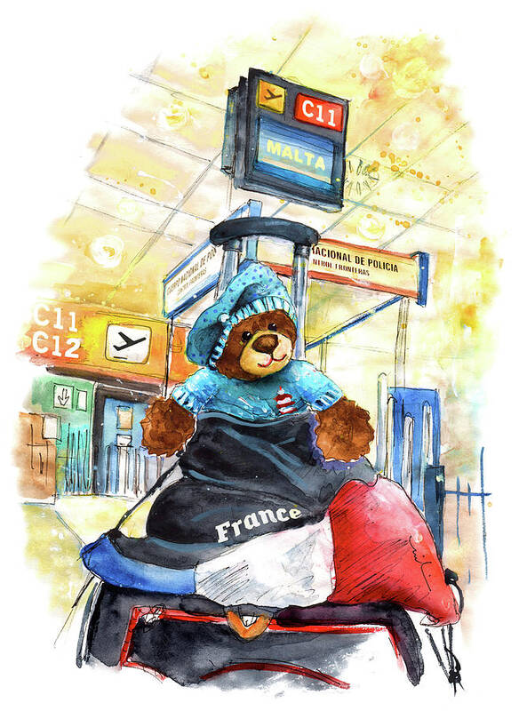 Travel Poster featuring the painting Truffle McFurry On His Way To Malta by Miki De Goodaboom