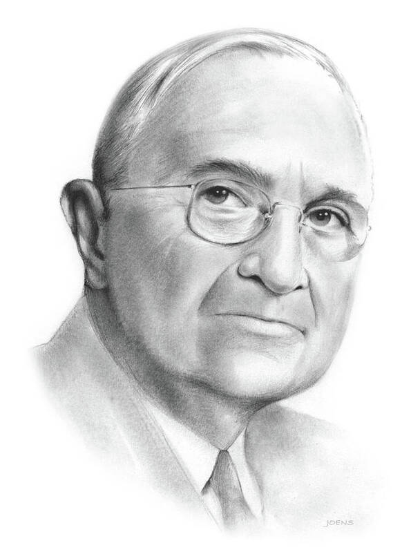 Truman Poster featuring the drawing Truman by Greg Joens
