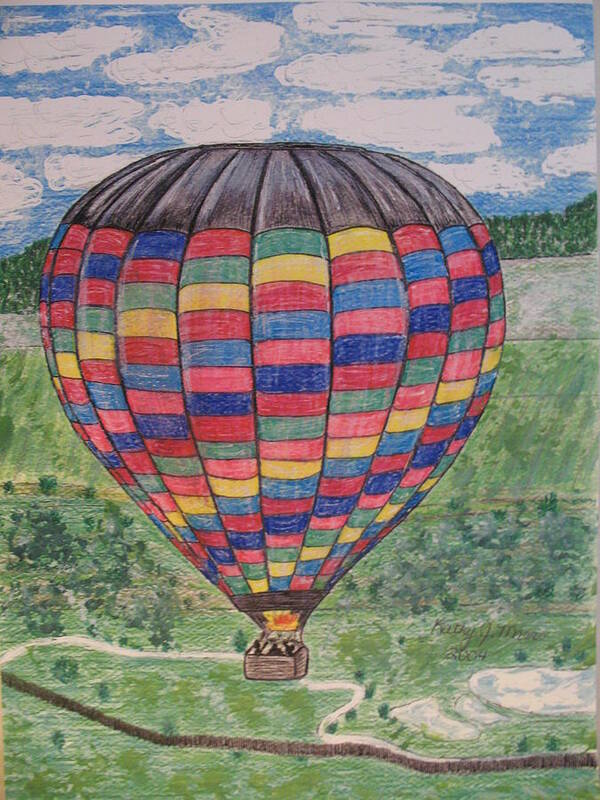 Balloon Ride Poster featuring the painting Up Up And Away by Kathy Marrs Chandler