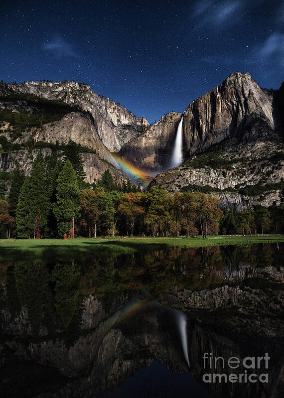 Yosemite Poster featuring the photograph Upper Falls Moonbow by Anthony Michael Bonafede