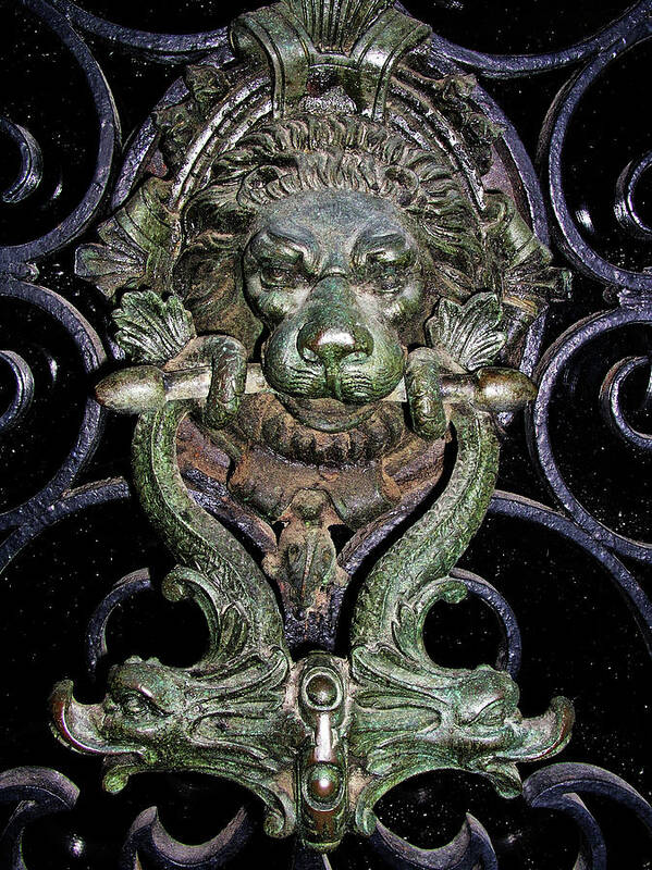 Lion Poster featuring the photograph Venetian Door Knocker by Mary Capriole