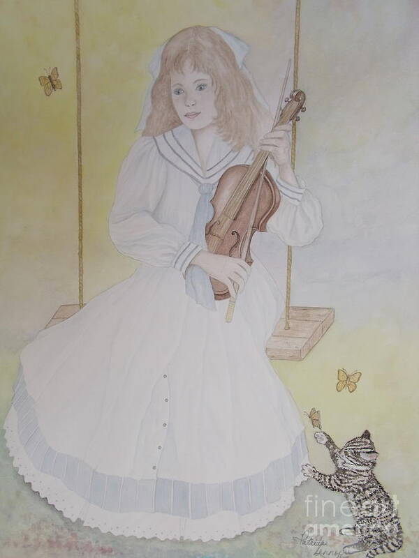 Girl Poster featuring the painting Victoria's Violin by Patti Lennox