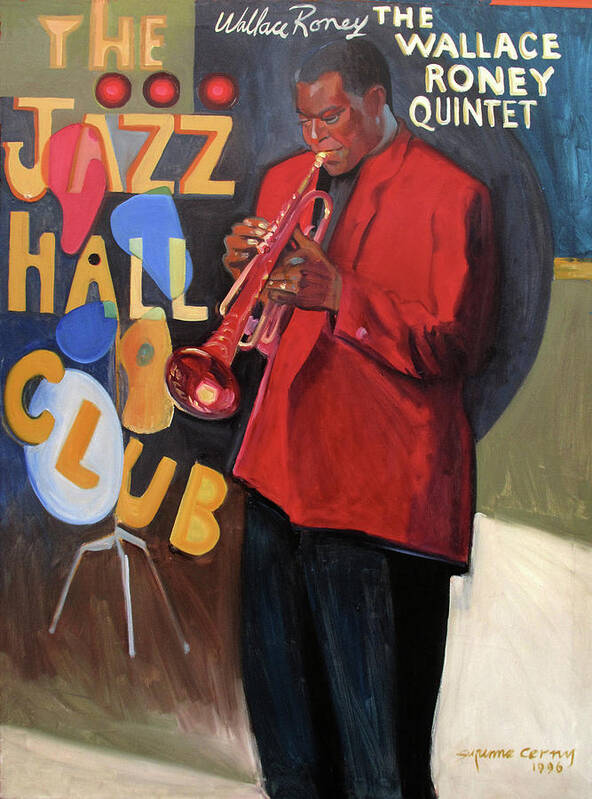 Jazz Poster featuring the painting Wallace Roney by Suzanne Giuriati Cerny