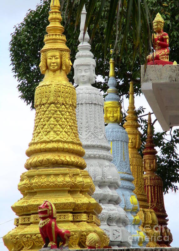 Cambodia Poster featuring the photograph Wat Krom 31 by Randall Weidner