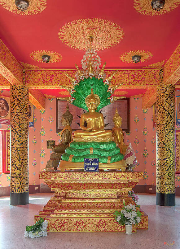 Scenic Poster featuring the photograph Wat Pak Thang Phra That Chedi Interior DTHCM2155 by Gerry Gantt