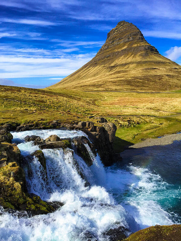 Iceland Poster featuring the photograph Waterfall in Iceland Kirkjufellfoss by Matthias Hauser
