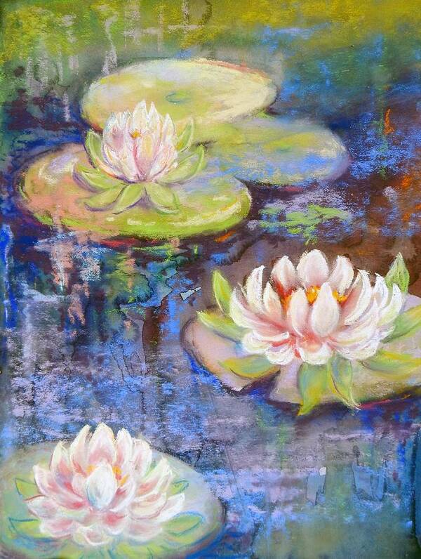 Plants Poster featuring the painting Waterlillies by Caroline Patrick