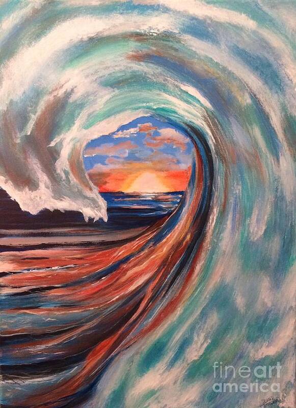 Wave Poster featuring the painting Wave by Denise Tomasura