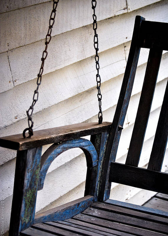 Porch Swing Poster featuring the photograph Weathered Porch Swing by Debbie Karnes