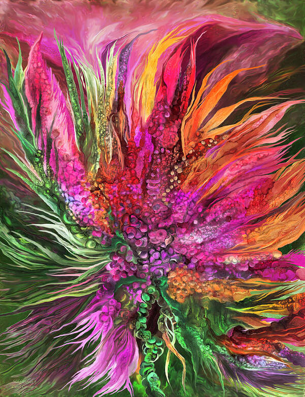 Carol Cavalaris Poster featuring the mixed media Wild Flower 2 - Organica by Carol Cavalaris