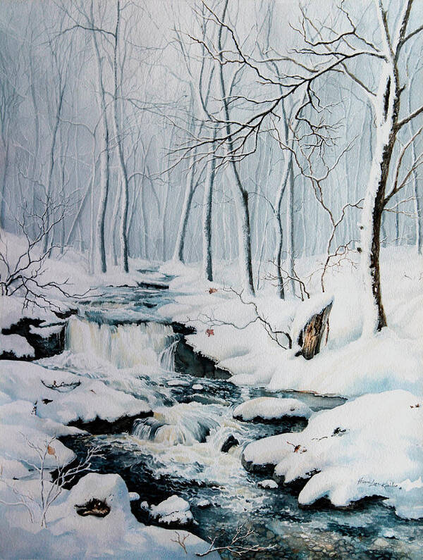 Winter Woods Poster featuring the painting Winter Whispers by Hanne Lore Koehler