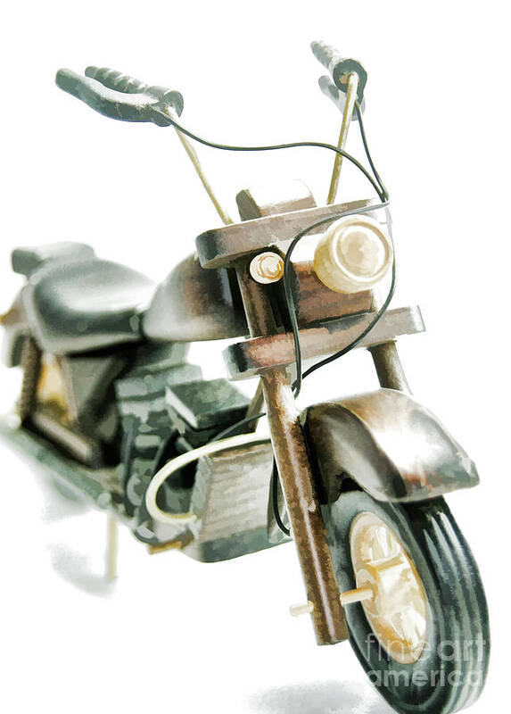 Motorcycle Poster featuring the photograph Yard Sale Wooden Toy Motorcycle by Wilma Birdwell