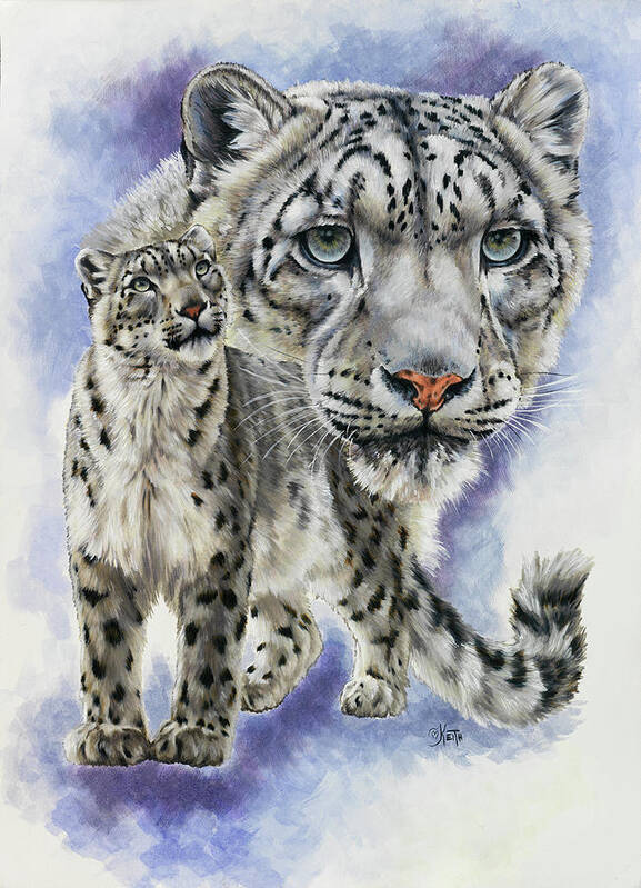 Snow Leopards Poster featuring the painting Dazzler #1 by Barbara Keith