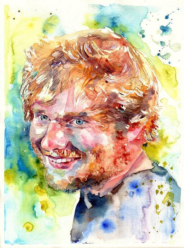 Ed Sheeran Poster featuring the painting Ed Sheeran #2 by Suzann Sines