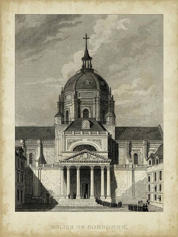 Wag Public Poster featuring the painting Eglise De Sorbonne #1 by A. Pugin
