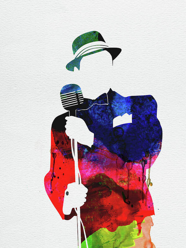 Frank Sinatra Poster featuring the mixed media Frank Watercolor #1 by Naxart Studio