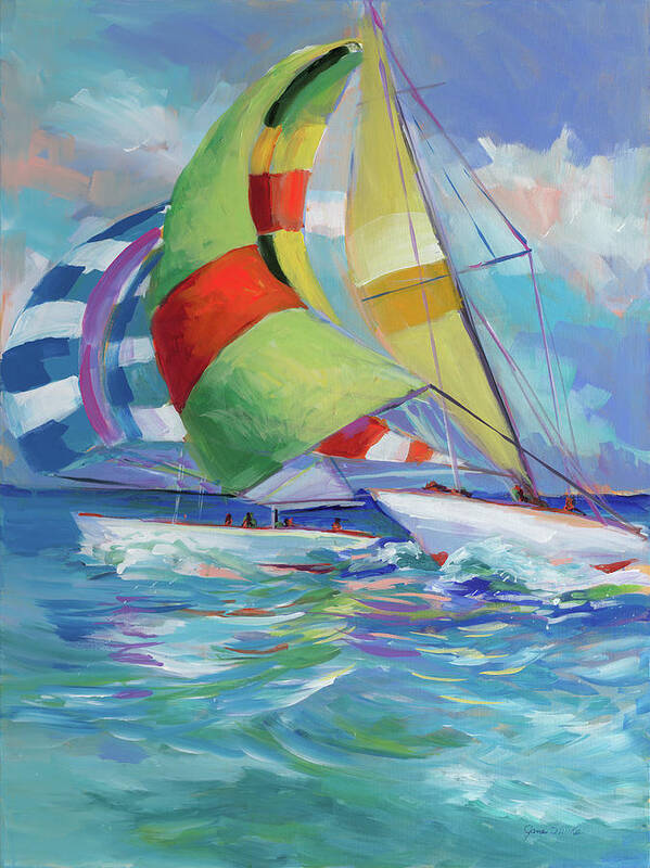 Full Poster featuring the painting Full Sail I #1 by Jane Slivka