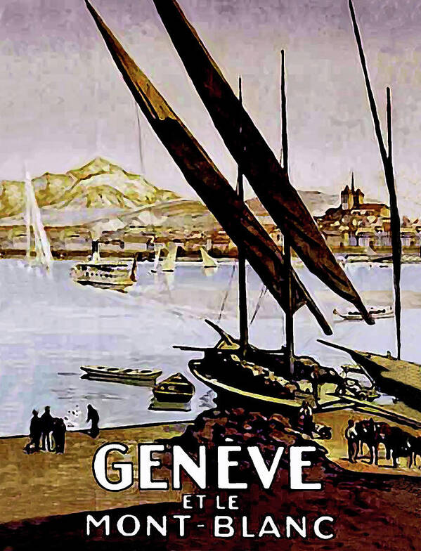 Lake Poster featuring the digital art Lake Geneva #1 by Long Shot