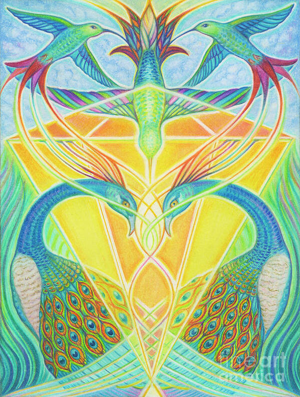 Spiritual Poster featuring the drawing The Awakening #2 by Debra Hitchcock