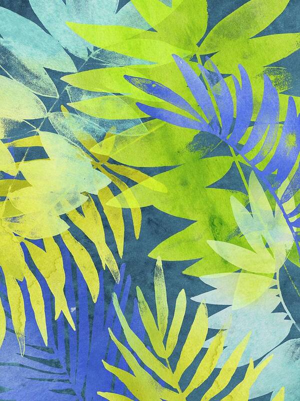Coastal & Tropical Poster featuring the painting Tropical Indigo II #1 by June Erica Vess