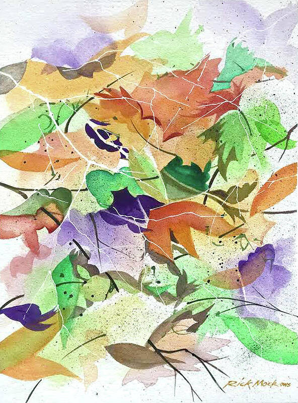 Leaves Poster featuring the painting Wildleaf #1 by Rick Mock