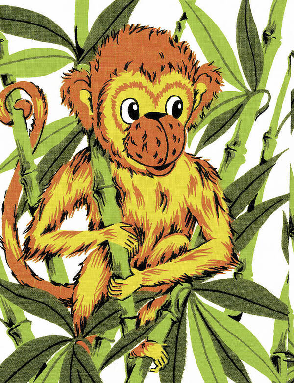 Africa Poster featuring the drawing Monkey #14 by CSA Images