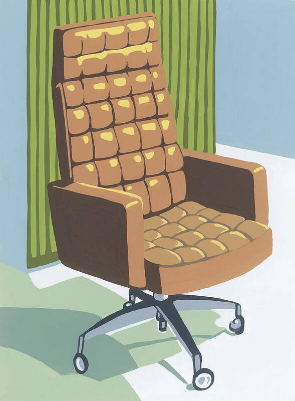 Armchair Poster featuring the drawing Office Chair #2 by CSA Images