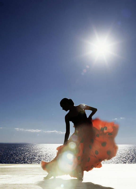 Flamenco Dancing By Sea In Full Sunlight Poster featuring the photograph 812-19 by Robert Harding Picture Library