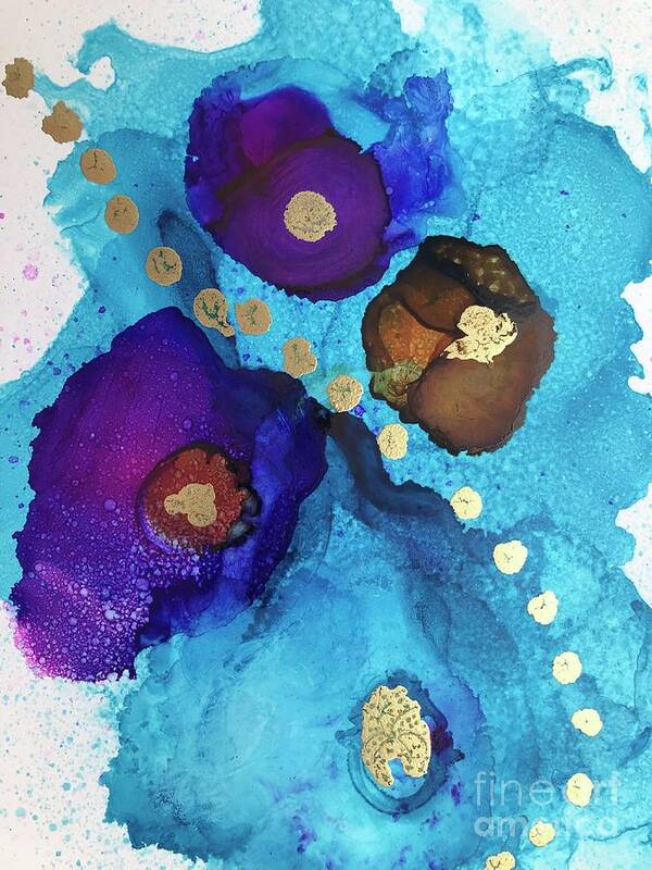 Alcohol Poster featuring the painting Alcohol Ink - 15 by Monika Shepherdson