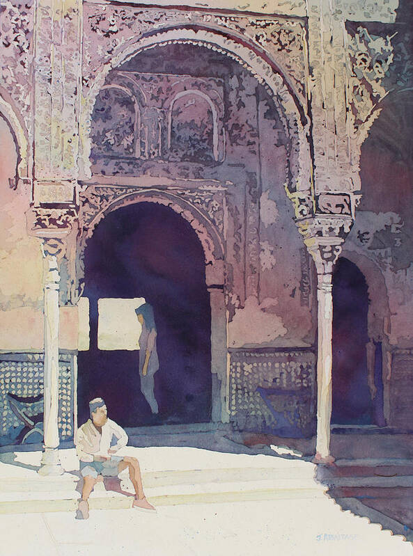 Palace Poster featuring the painting Alhambra Muse by Jenny Armitage